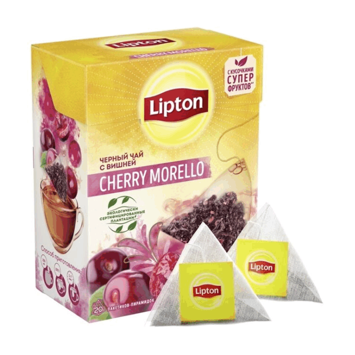 Чай Lipton чер. Вишня (20 пак)