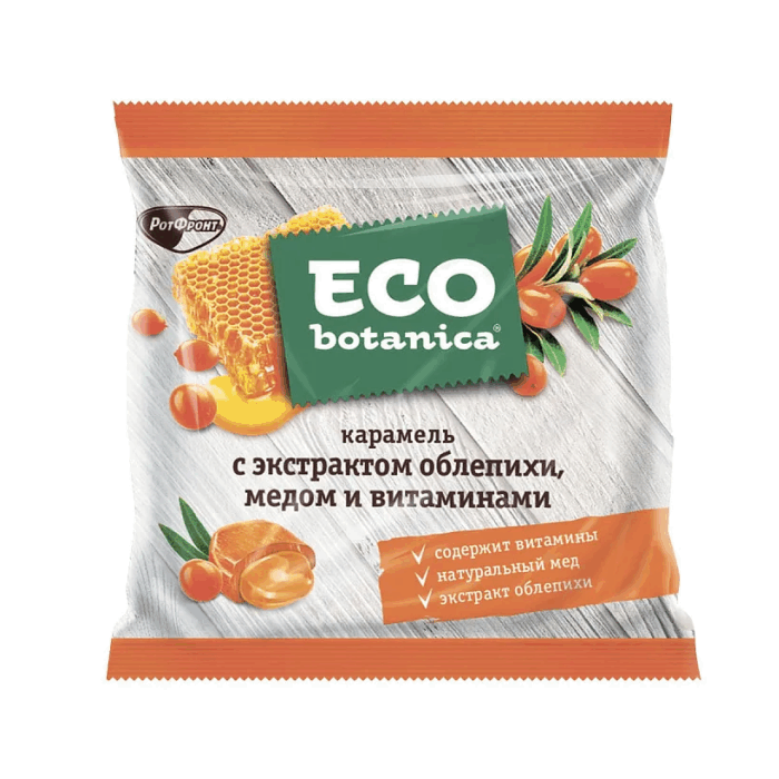 Карамель Eco_botanica с экстрактом облипихи медом и витаминами 150 гр