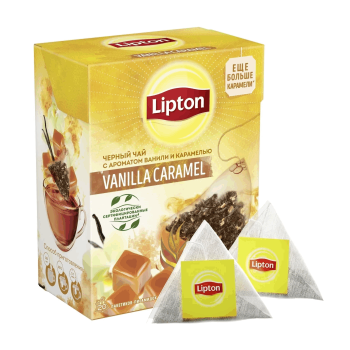 Чай Lipton чер. Ваниль и карамель (20 пак)