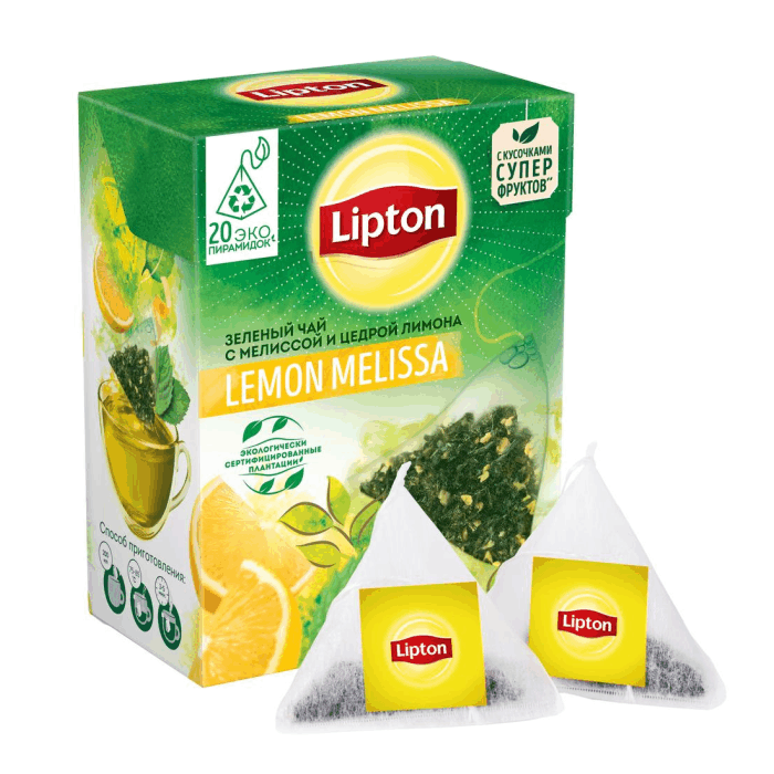 Чай Lipton зел. Мелисса и лимон (20 пак)