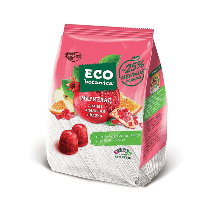 Мармелад Eco_botanica Гранат Апельсин Яблоко 150 гр