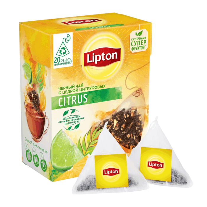 Чай Lipton чер.Цитрусовый (20 пак)