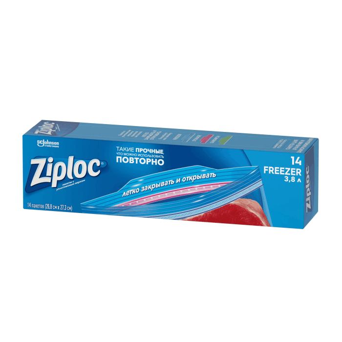 Ziploc пакеты для хран и замор 3,8л (14 шт)