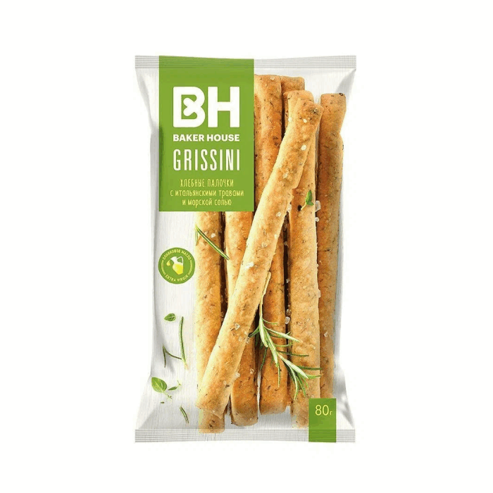 Хлебные палочки с итальянскими травами и мор. солью GRISSINI 80 гр