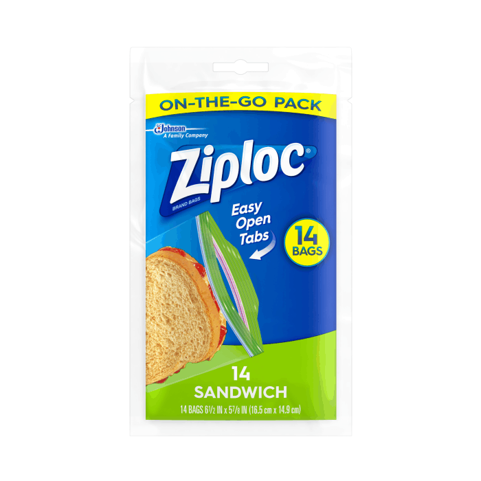 Ziploc пакеты для бутербродов (14 шт)