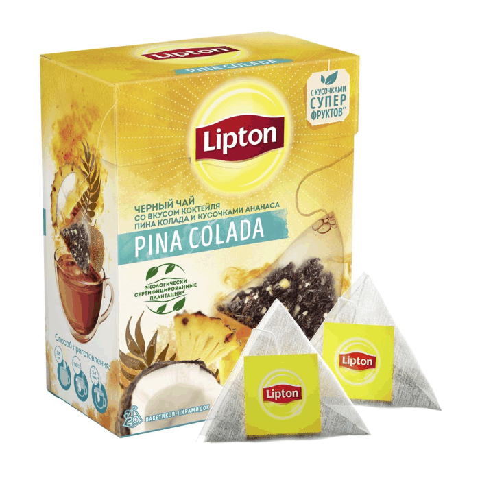 Чай Lipton чер. Пина колада и ананас (20 пак)