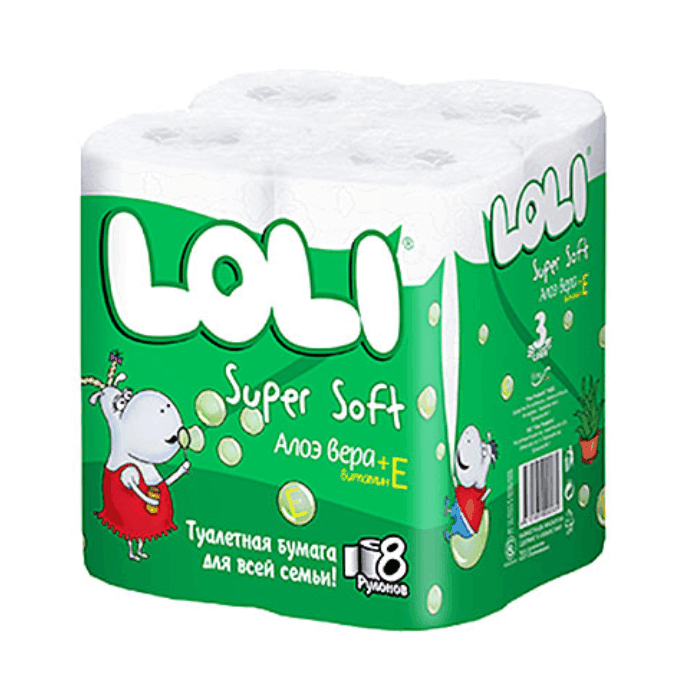 LOLI Super Soft т/б Алоэ (3 сл 8 рул)