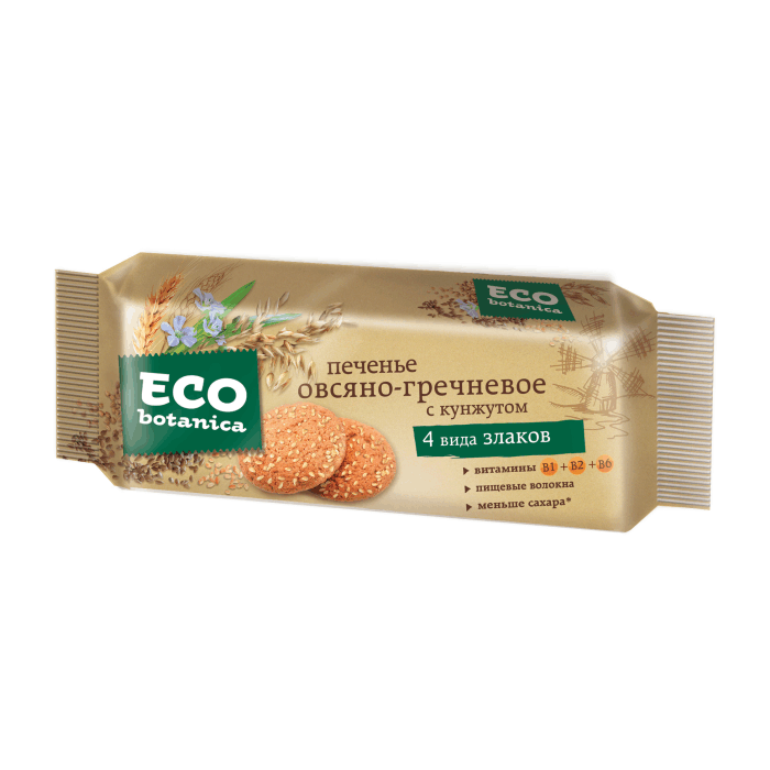 Eco-botanica Печенье овсяно гречневое с кунжутом 280 гр