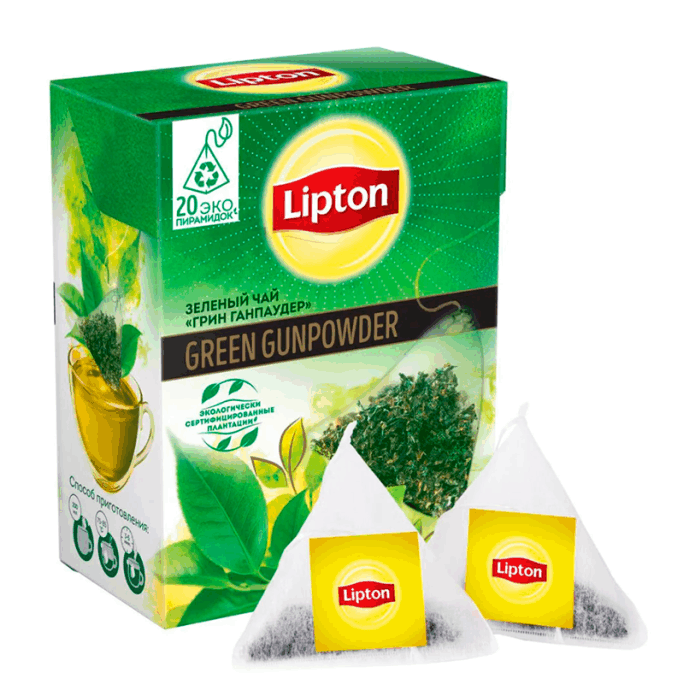 Чай Lipton зел. Ганпаудер (20 пак)