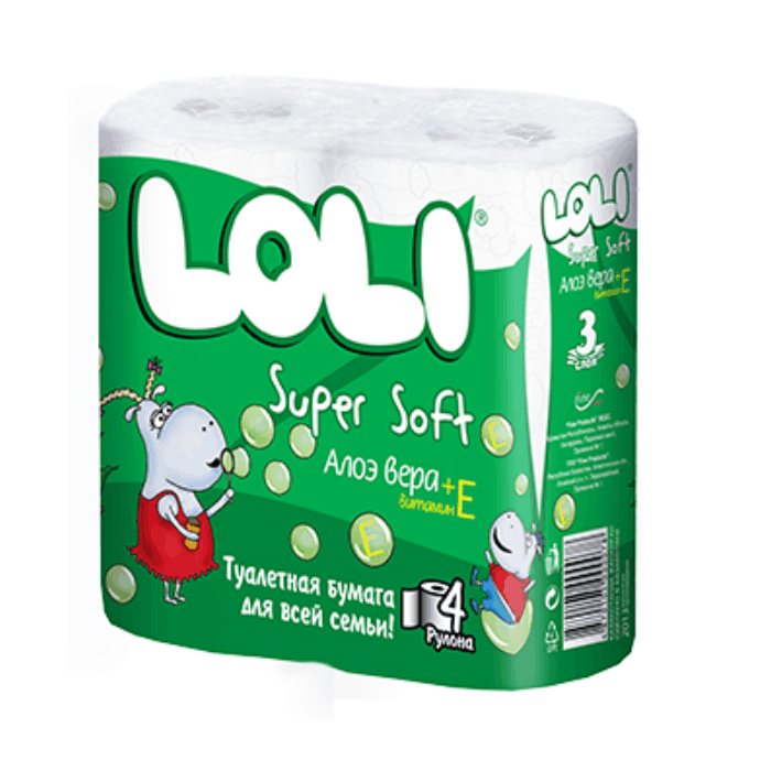 LOLI Super Soft т/б Алоэ (3 сл 4 рул)