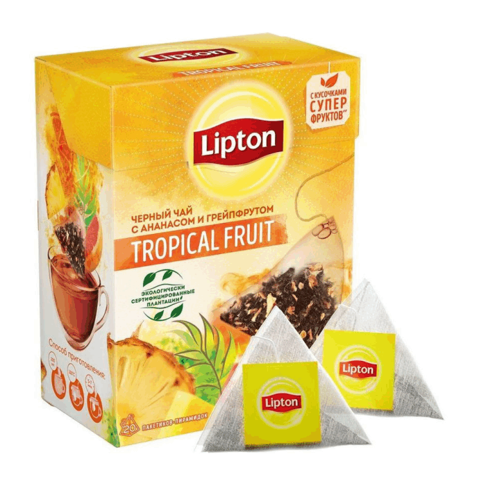 Чай Lipton чер. Грейпфрут и ананас (20 пак)