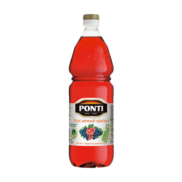 Уксус винный красный 6% "PONTI" 1 л