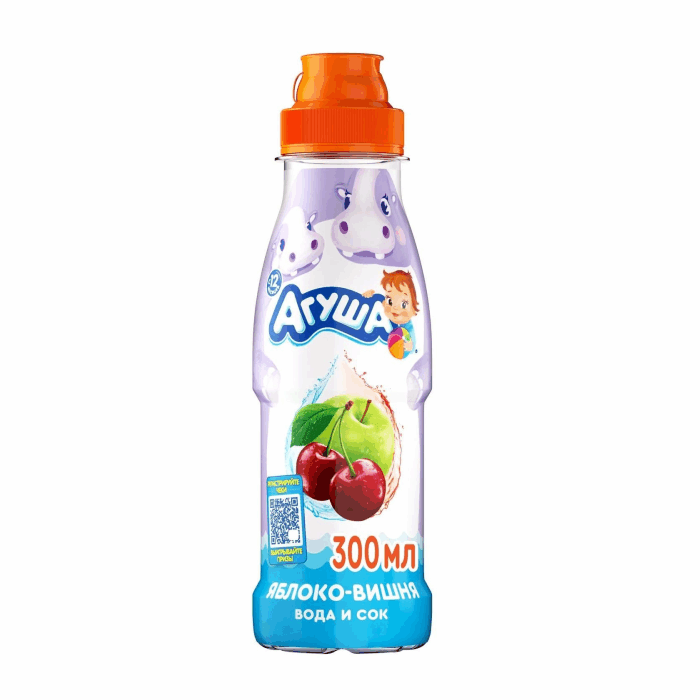 Вода и Сок детский Агуша Яблоко Вишня 0,3 л