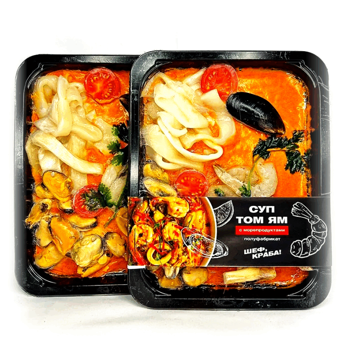 Шпинатный суп с морепродуктами 360г