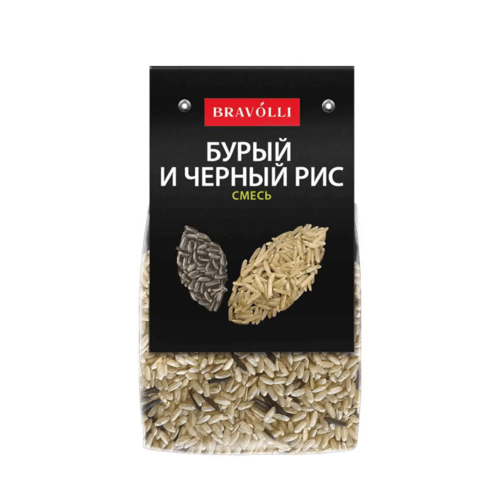 Bravolli бурый и черный рис 350 гр**