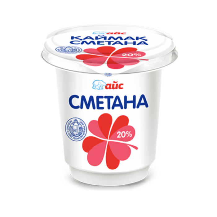 Сметана "АЙС" 20% 400г стакан