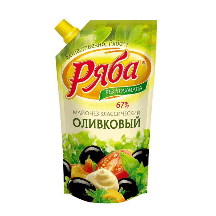 Майонез Ряба Оливковый 67% 390гр