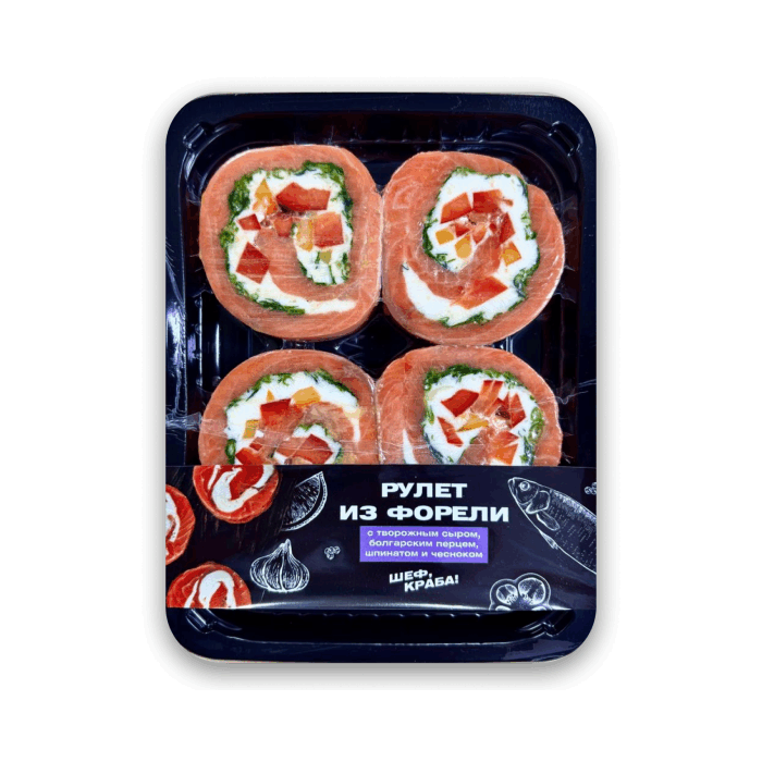 Рулет из форели с болг.перцем и чесноком( 500г)`